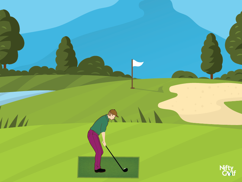 golf ball position in tee box