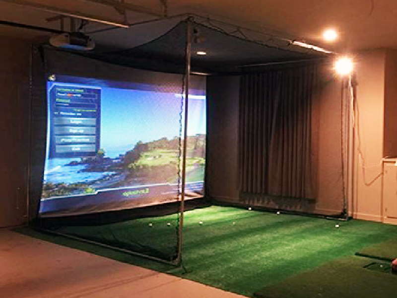 space around golf simulator