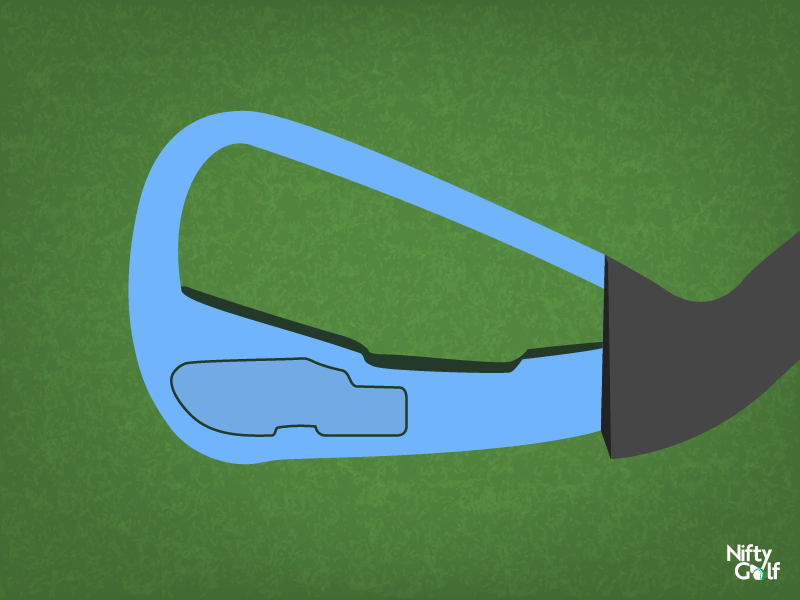 lower toe of the golf iron