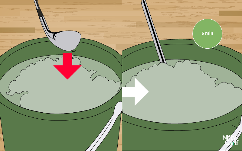 Polishing Golf Club - Step 2: Soak your golf clubs