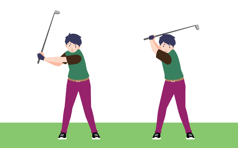 Rotate your hips after takeaway