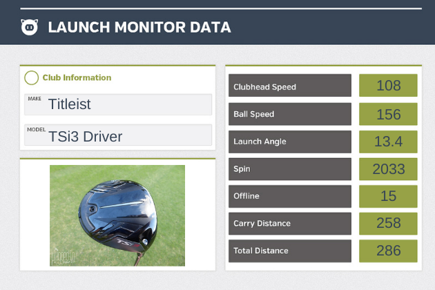TSi3 launch monitor data