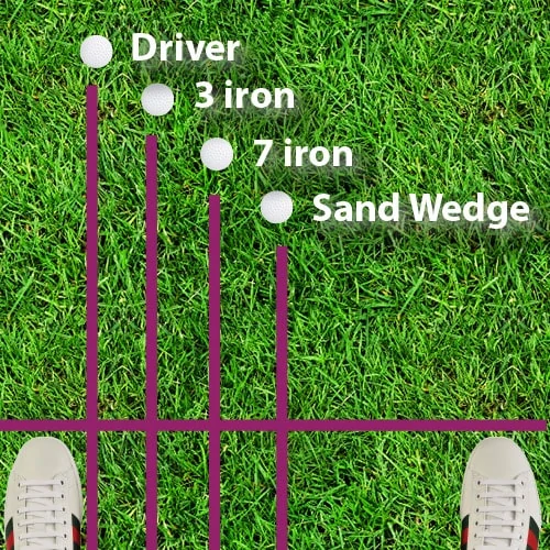 correct golf balls position