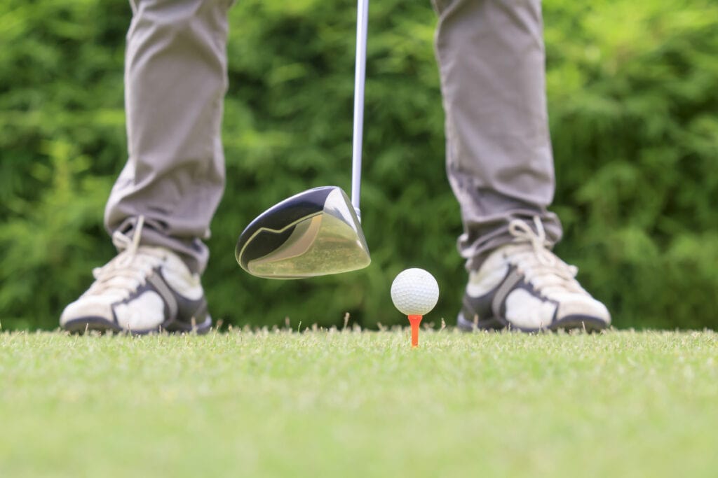 Golf stance for a driver