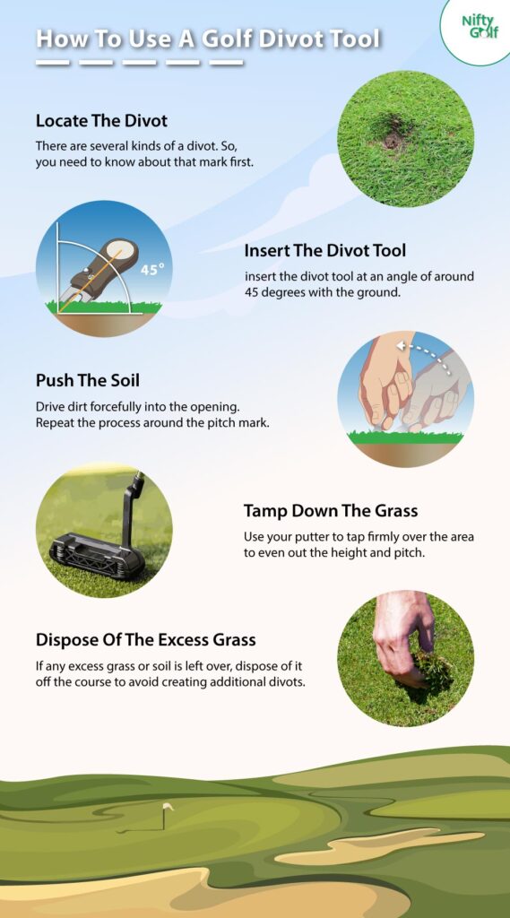 How to use golf divot tool