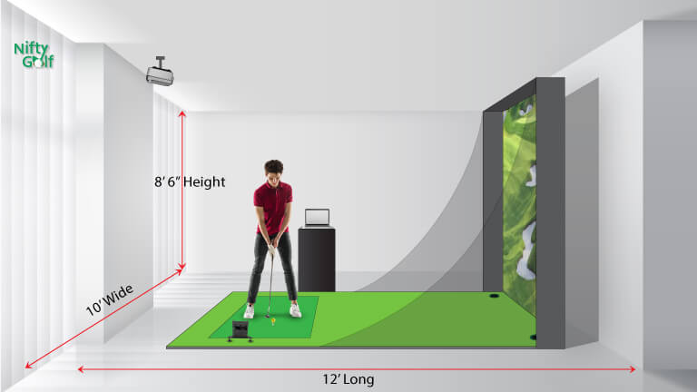 Space requirement for golf simulator